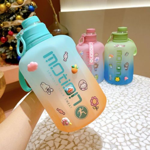 Large Capacity Water Cup Sports Kettle Fitness Water Cup Men‘s Big Water Bottle Ton Barrel Ton Space Cup Internet Celebrity Big Belly Cup Portable