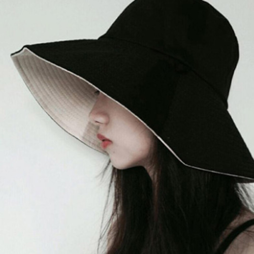 fisherman hat female summer korean style all-match japanese style artistic sun hat cover face travel chic sun protection hat summer soft girl