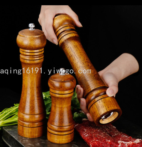 oak pepper mill grinder manual ceramic core pepper mill multi-purpose seasoning kitchen tools