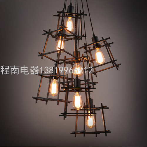 american chandelier retro cafe bar lamp internet cafe clothing store hall european restaurant simple industrial ceiling lamp
