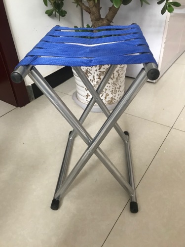 55# heightening blue modern minimalist four-legged outdoor wooden home rope train folding stool portable stool