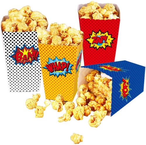 superhero popcorn box boy dream birthday theme table decoration disposable party snack packaging carton