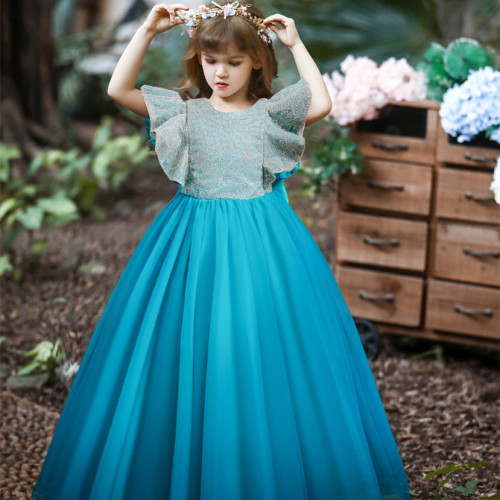 medium and large children‘s clothing small host children‘s catwalk evening dress piano watch performance dress girl princess dress