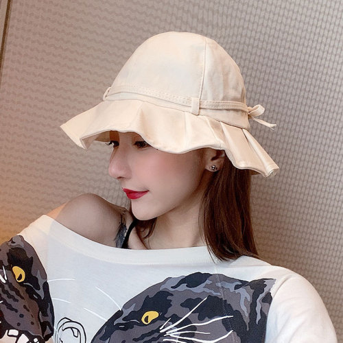 japanese fisherman hat female summer korean style all-match casual sun hat sun hat sweet cute bowknot basin hat tide