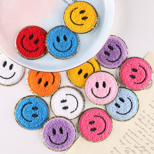 computer embroidery label towel embroidery phnom penh smiley face badge clothing accessories adhesive patch patch cloth embroidery cloth patch