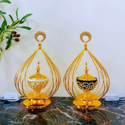 阿拉伯风格铁艺香炉 家用轻奢文艺摆件熏香炉 金属工艺品装饰香炉