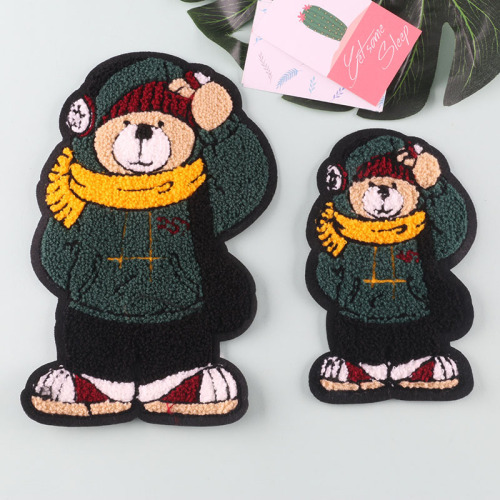 Duoku Computer Embroidery Towel Embroidery Embroidered Cloth Stickers Emboridery Label Clothing Accessories Bear Patch Badge Cloth Label