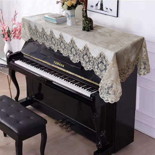 New Modern Simple Piano Cover Half Cover Chinese Lace Electric Piano Towel European Dustproof Gold Velvet Piano Cover Cloth 
