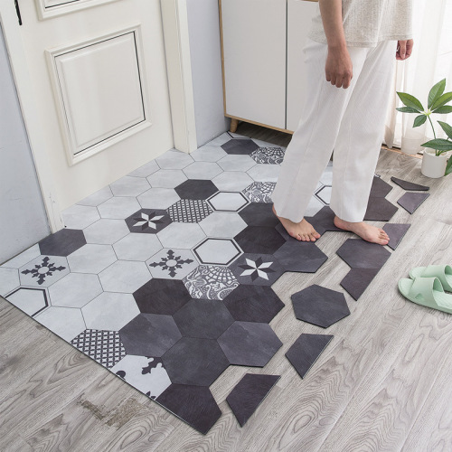 cross-border scrub floor mat entrance door mat pvc leather cut-out carpet floor mat internet celebrity floor mat