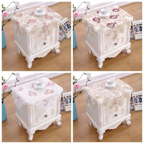 bedside table universal cover towel embroidered microwave oven dust cover cover cloth modern simple lace yarn coffee table table tablecloth