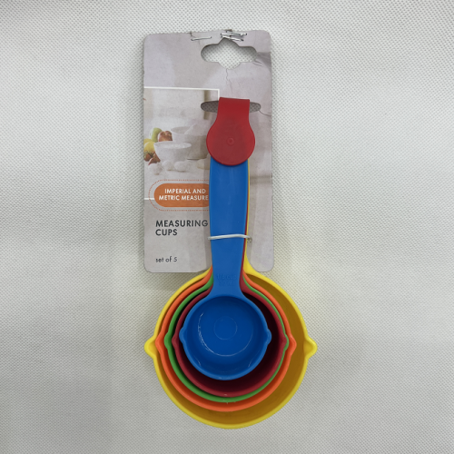 Plastic Large 5-Piece Measuring Cup 5Pc Small Measuring Spoon Rainbow Measuring Spoon with Scale Kitchen Baking Measuring Gadget