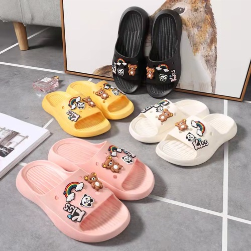 wholesale summer women‘s slippers home thick bottom non-slip mute bathroom popular foreign trade ins plastic women‘s slippers