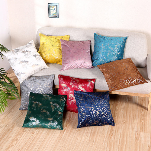 amazon dutch velvet pillowcase solid color press hot home fabric pillow sofa cushion flannel pillow cross border