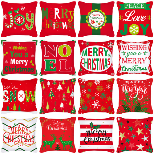 amazon new cartoon christmas pillowcase holiday gift square cushion cover wholesale furniture supplies pillow