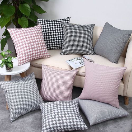 Amazon Cross-Border Nordic Cushion Ins Linen Plaid Jacquard Bed Cushion Office Sofas Living Room Cushion Cover