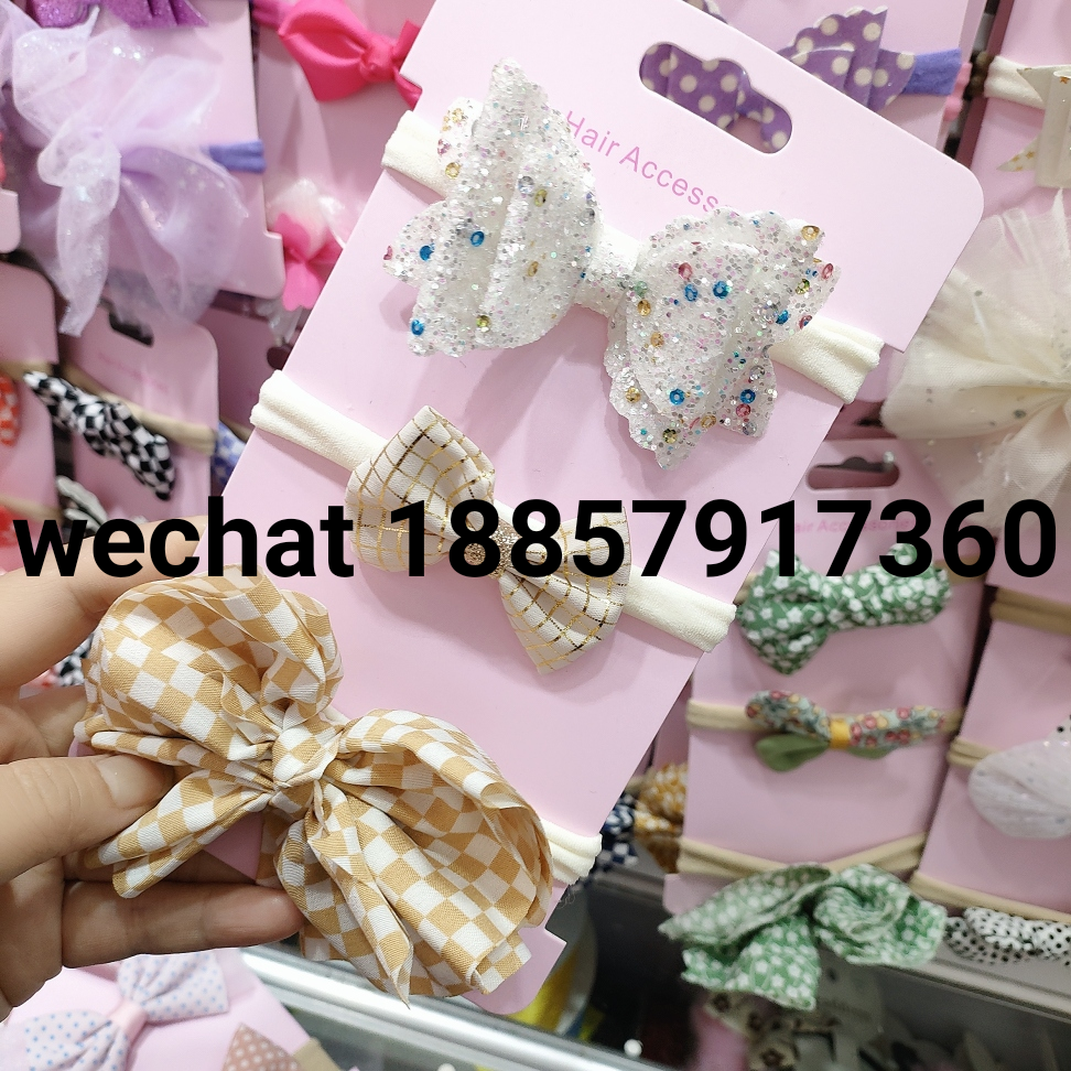 Children's hair accessories exquisite fabric bow hair band set factory direct sales