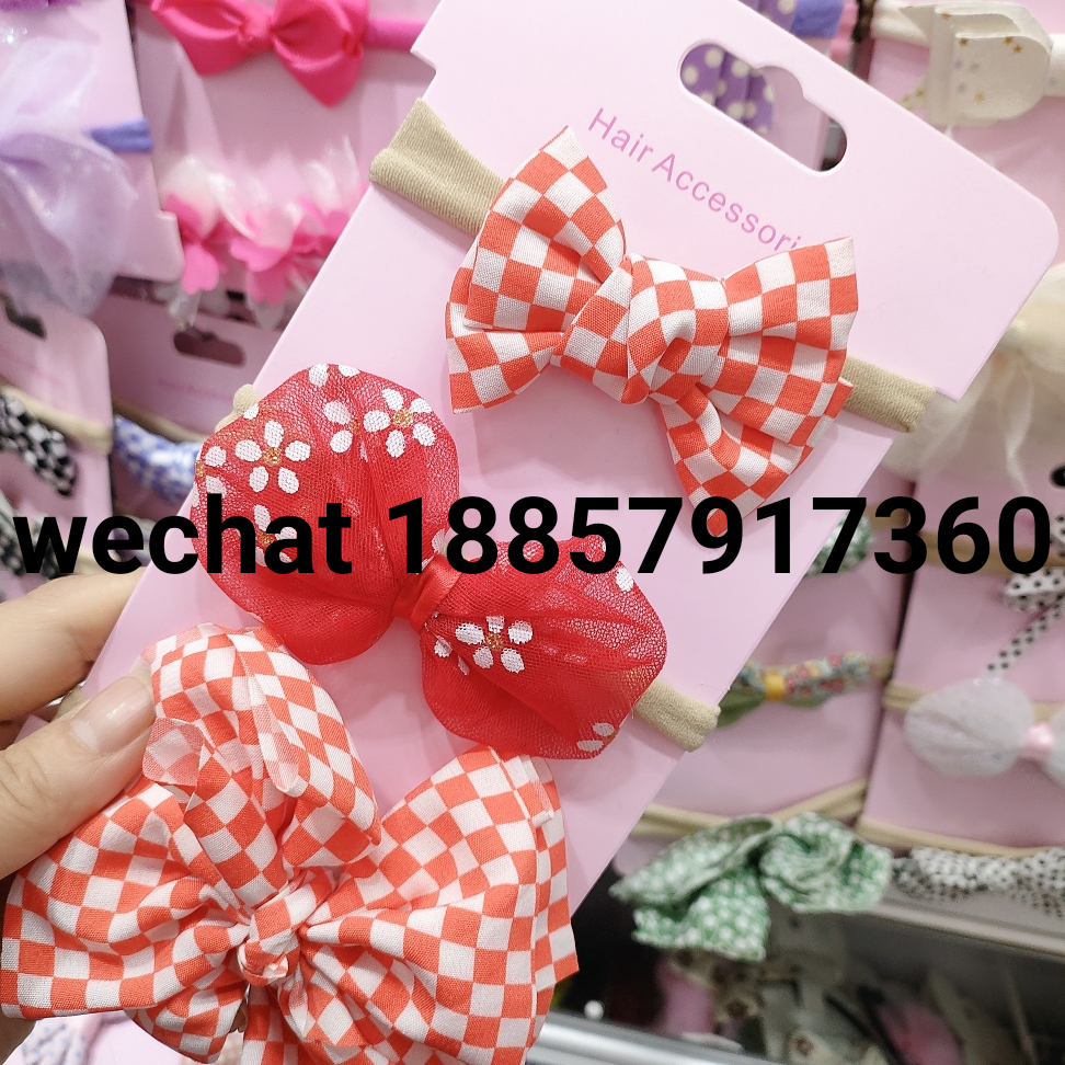 Children's hair accessories exquisite fabric bow hair band set factory direct sales