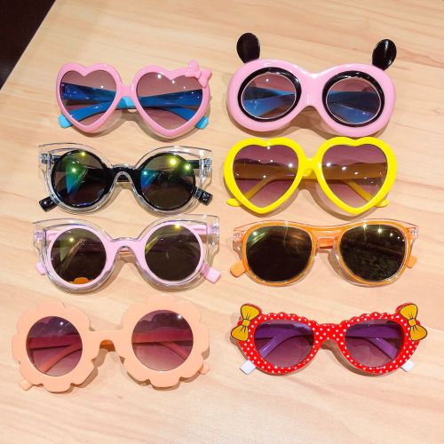 new children‘s cartoon sunglasses shading sun protection simple candy-colored girls‘ baby glasses toys