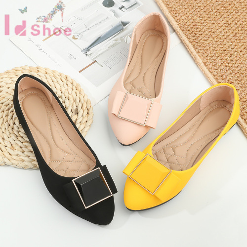 new flat shoes women‘s spring and autumn guangzhou women‘s shoes pointed toe pumps soft leather gentle shoes slip-on