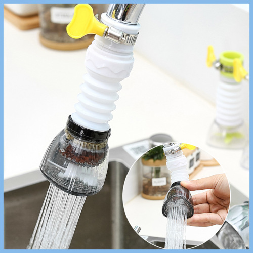 kitchen faucet filter telescopic faucet nozzle tap water water saving device rotary splash proof shower household water filter
