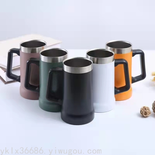 700ml Handle Office Cup Vacuum Mug Customizable Logo Gift Cup