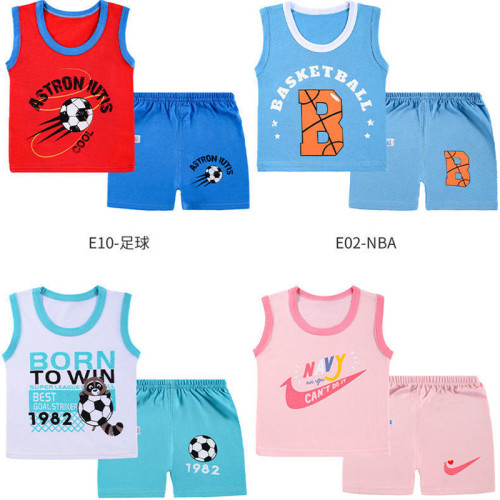 summer children‘s short-sleeved shorts set pure cotton t-shirt boys and girls baby children‘s clothing new 2022 manufacturers wholesale
