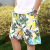 Beach Pants Men's Large Size Quick-Drying Loose Thin Men's Shorts Sports Casual Flower Pants Amazon Hot