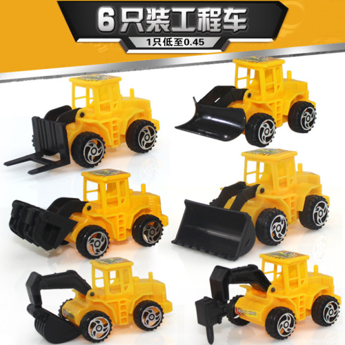 Cake Ornaments Children‘s Toy Engineering Car Model Small Car 6 Excavator Excavator Stall Gift Toy