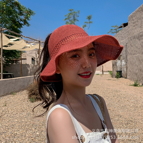 Topless Hat Straw Hat Adult Cap Female Summer Korean Style Sun Hat Sun Hat Sun Hat Knitted Hat Factory Wholesale