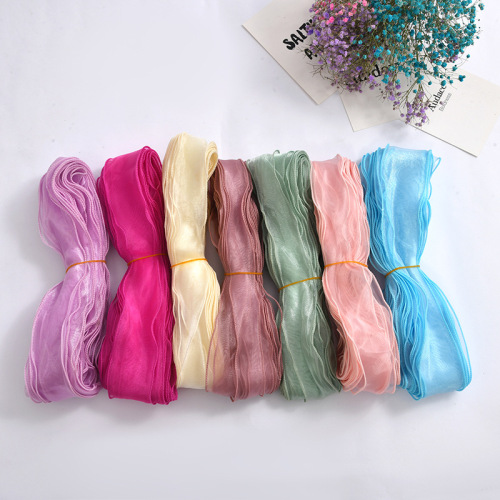 ribbon fishtail yarn bow hair accessories copy edge silk meteor yarn strip holding flower packaging material spot wholesale