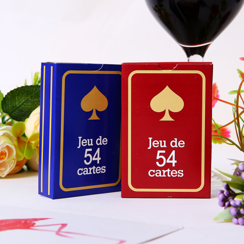 Jeu De 54 Caites French Poker Cards Red and Blue Two-Color Foreign Trade Poker Factory in Stock Wholesale