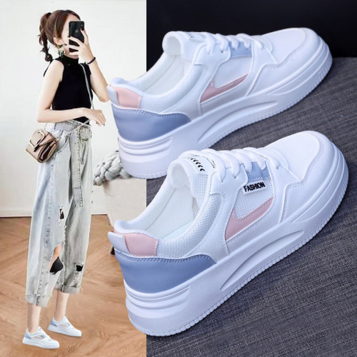 2022 summer new white shoes women‘s korean-style skate shoes women‘s casual shoes breathable mesh surface sneakers 665