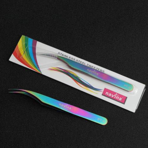 navina yaweiya grafting eyelash special dolphin clip 7 color colorful curved tweezers high precision flowering tweezers