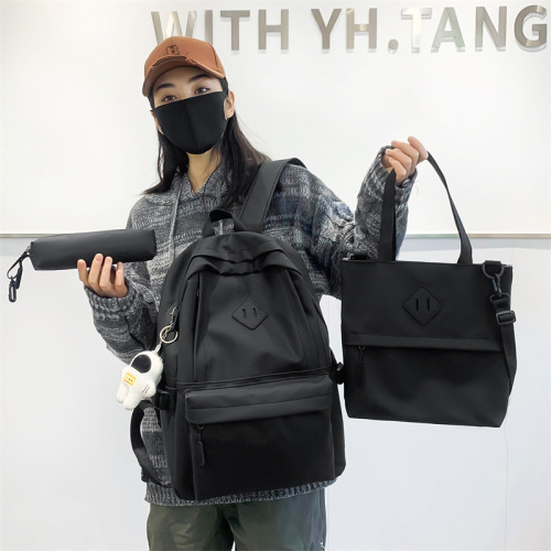 Wholesale Fashion Student Backpack Three-Piece Bag Junior High School Backpack Casual Large Capacity Student Schoolbag