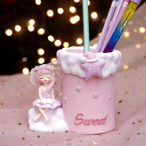 girl heart ins creative cartoon fashion pen holder flower fairy pen holder student desktop decoration girl gift
