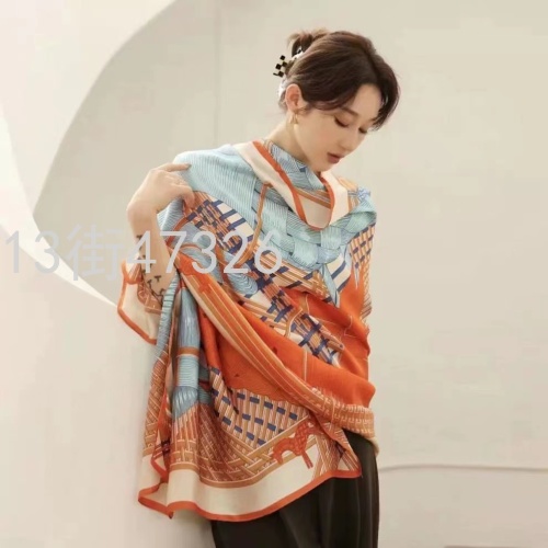 New Animal Horse Printed Scarf Live Popular Sunscreen Shawl Long Scarves European and American Foreign Trade Scarf Scarf