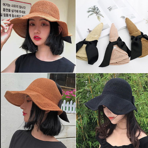 New Hat Female Summer Korean Style Versatile Sun Hat Travel Cover Face Sun Hat Sun Protection Fisherman Hat Straw Hat