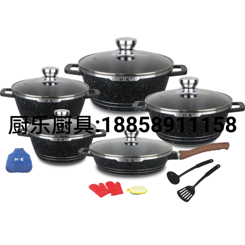 die-casting aluminum pan 16-piece soup pot stew pot soup pot kitchen supplies foreign trade hot sale large wholesale pot