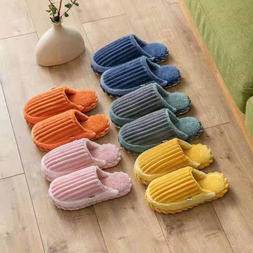 Cotton Slippers Couple Home Warm Thick Bottom Wooden Floor Woolen Slippers Indoor non-Slip Slippers Wholesale