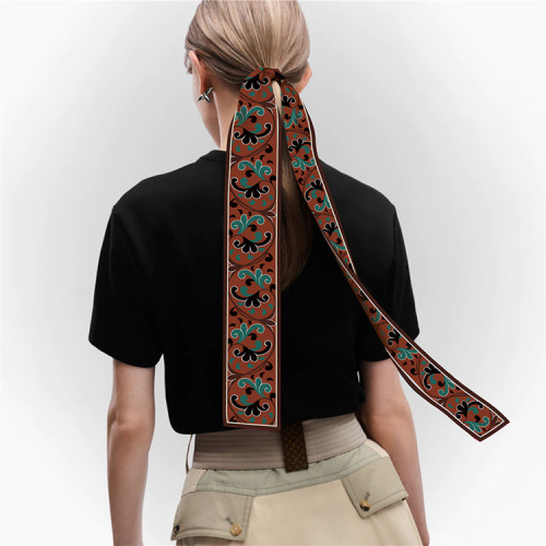 High Quality Classic Dunhuang Pattern High Quality Hair Band Double-Sided Boxer Wrap Bag with Western Style Suit Scarf for Women