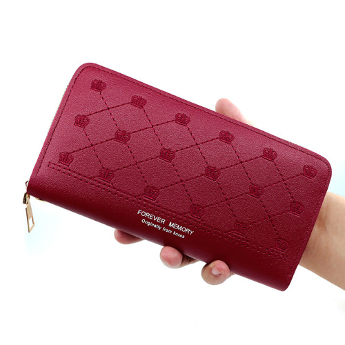Stock Zipper Bag Women‘s Fashion Zipper Wallet Clutch Card Holder Single Pull Coin Purse Horizontal Phone Bag