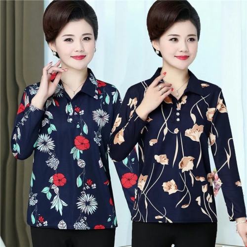 Factory Direct Sales for Middle-Aged and Elderly Women‘s Wear for Moms Spring and Autumn Long Sleeve Fake Cardigan Colors and Colors Are Particularly Mixed