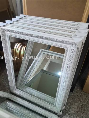 Polymer PS Foam Mirror Photo Frame European Style Mirror Living Room Bedroom Hotel Decorative Wall Hangings Mirror