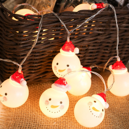 led string lights christmas snowman snowflake red hat old man‘s head string lights room bedroom atmosphere holiday decorative lights
