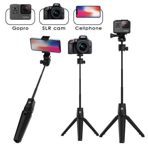 factory wholesale bluetooth selfie stick tripod selfie stick android/ios mobile phone universal live streaming selfie stick