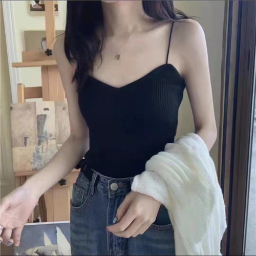 ice silk small sling vest women‘s multi-color spring and summer sexy slim-fit top bottoming shirt inner wear slimming solid color