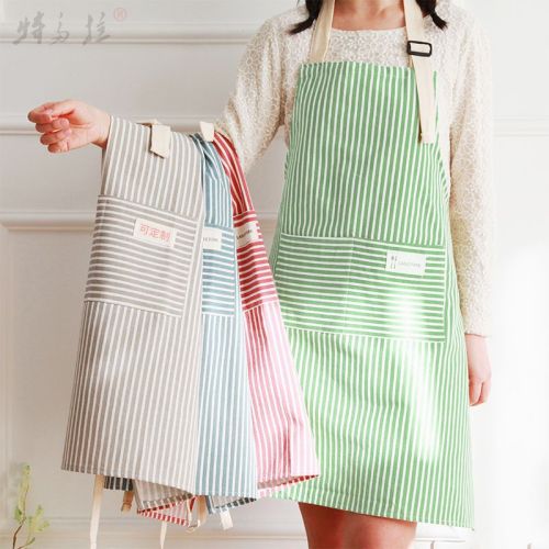 foreign trade cross-border advertising cotton and linen apron wholesale korean fashion housework restaurant waist home kitchen apron