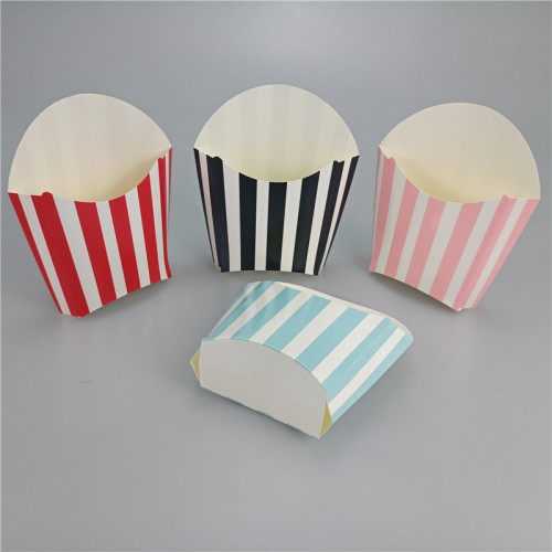 Disposable Striped Fries Box Chicken Popcorn Box Creative Food Packaging Paper Box Birthday Party Table Supplies