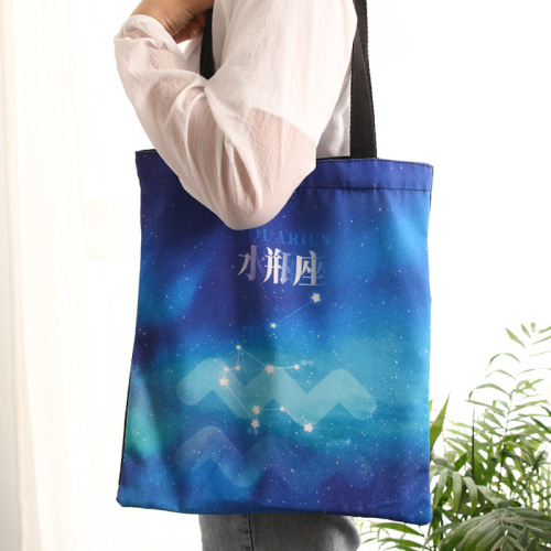 Twelve Constellation Oxford Cloth Shoulder Bag student Handbag Storage Bag Waterproof Canvas Bag Shopping Bag Portable Handbag
