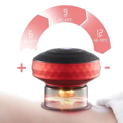 Smart Cupping Device Push-Button Vacuum Gua Sha Scraping Device Wireless Charging Large Suction Hot Compress Trader